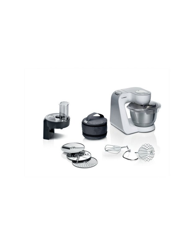 Bosch MUM58210 Serie 4 virtuvinis kombainas, 1000 W, 3,9 l, pjaustyklė su 3 diskais, baltas / sidabro