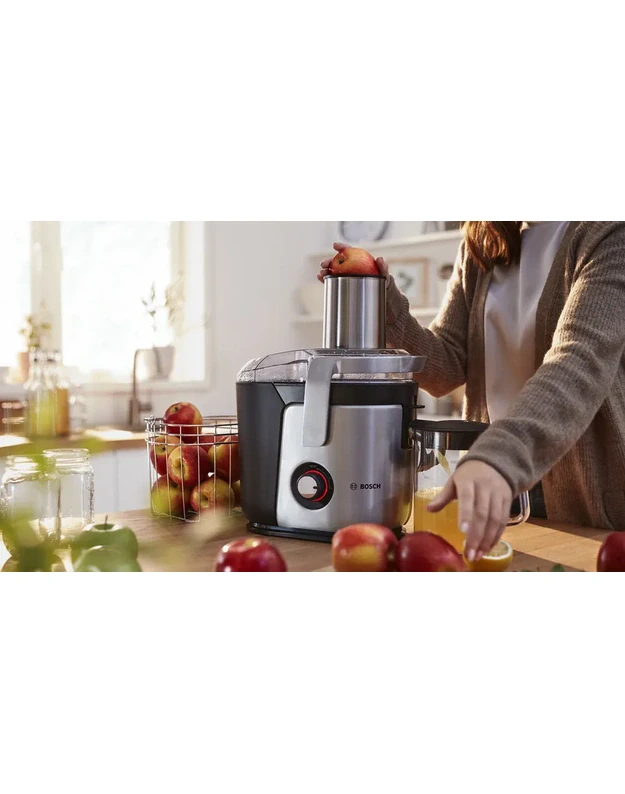Bosch MES4010 VitaJuice 4 centrifūginė sulčiaspaudė, 1200 W, 3 greičiai, 84 mm XL anga, 1,5 l