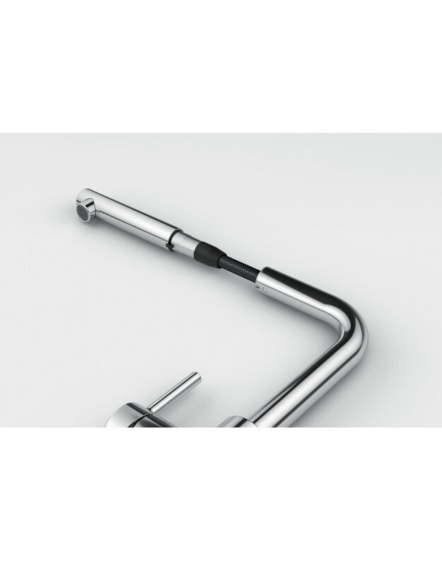 Plautuvės maišytuvas Franke Lina L, su ištraukiamu dušeliu, onikso (juoda), 115.0728.484 1