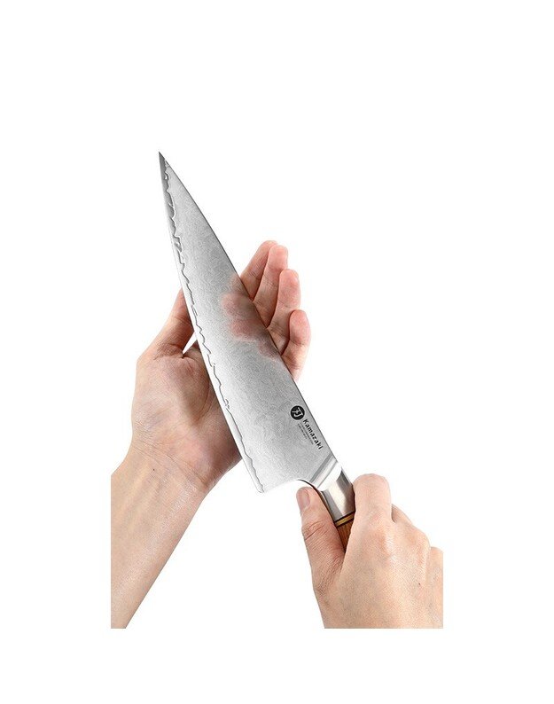 Trijų sluoksnių nerūdijančio plieno peilis Kamazaki Chef Knife KZ41KN, 22 cm, NEMOKAMAS PRISTATYMAS! 6
