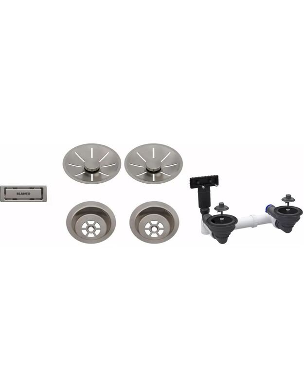 Priedai BLANCO Waste fitting set 2x3,5'' Satin platiinum, 207441