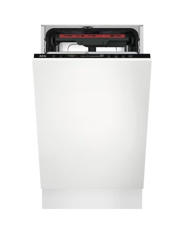 AEG FSE73507P 7000 GlassCare įmontuojama indaplovė, 45 cm, 10 komplektų, D klasė, 44 dB, SatelliteClean®, AirDry