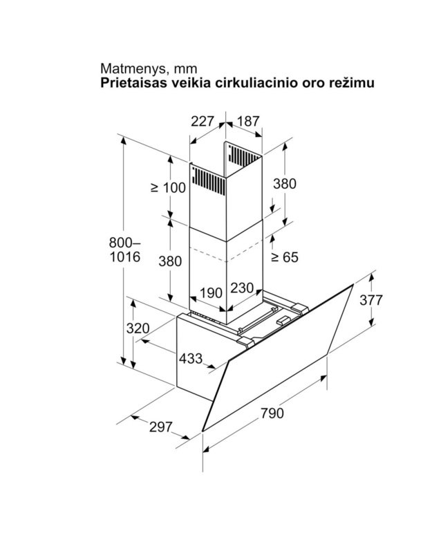 Bosch DWK87PN61 Serie 6 sieninis gartraukis, 80 cm, 768 m³/h, A+ klasė, Home Connect, SilentPowerDrive