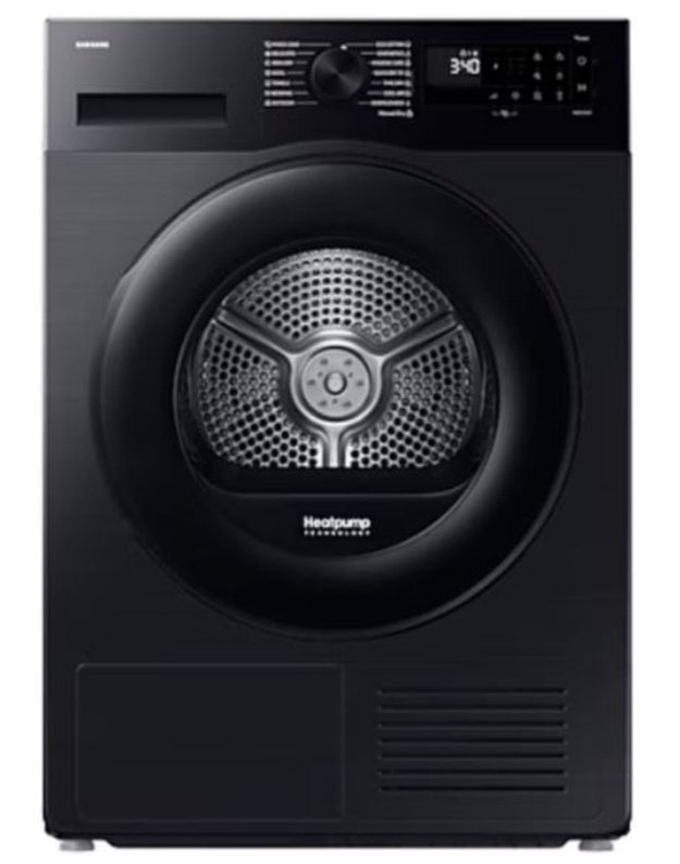 Samsung DV90DG52A0ABLE DV5000D džiovyklė su šilumos siurbliu, 9 kg, C klasė, SpaceMax™, Hygiene Care, SmartThings, juoda