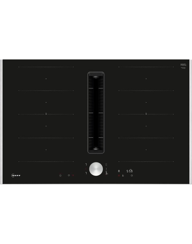 NEFF V68TTX4L0 N 90 indukcinė kaitlentė su integruotu gartraukiu, 80 cm, Flex Induction, Twist Pad, Home Connect, B klasė