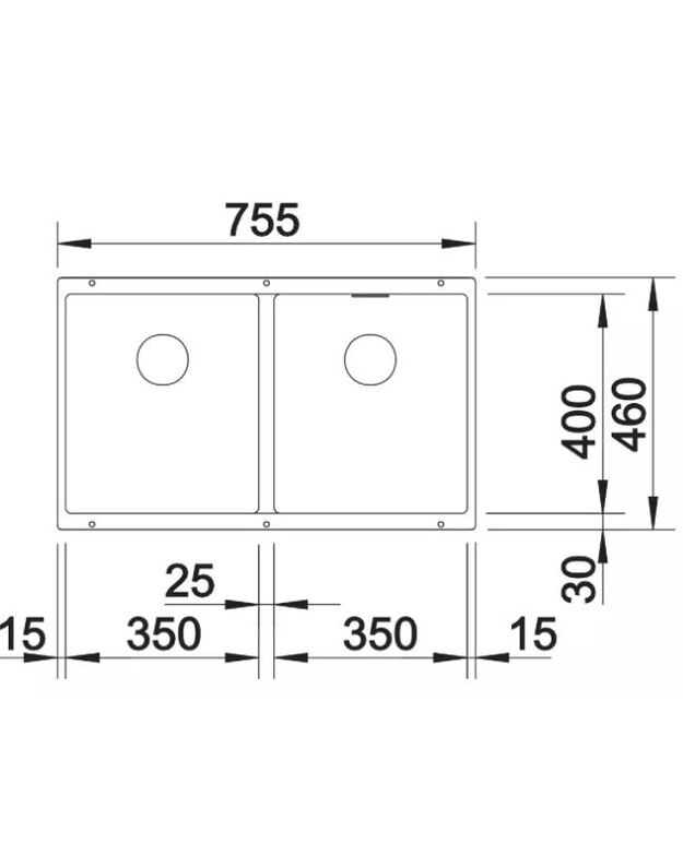 Plautuvė BLANCO SUBLINE 350/350-U, švelni balta, 527164