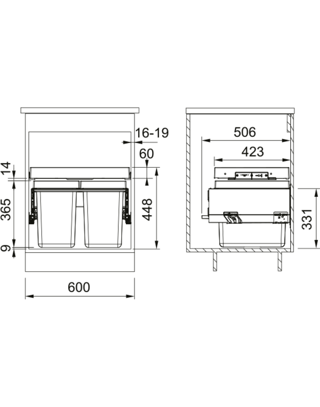 Šiukšliadėžė Franke Sorter FX 60 26-26, 121.0557.764 2