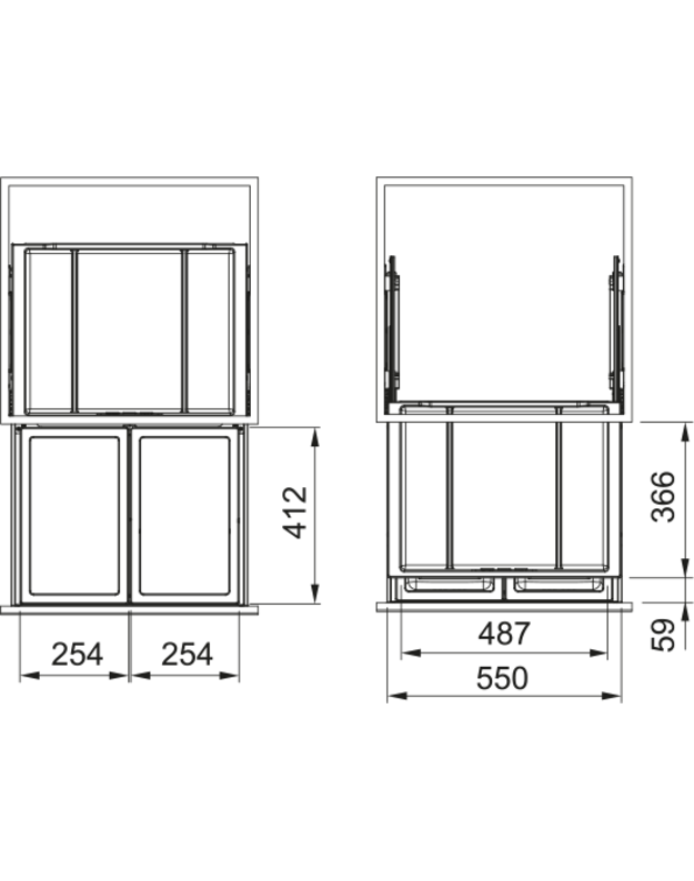 Šiukšliadėžė Franke Sorter FX 60 26-26, 121.0557.764 1
