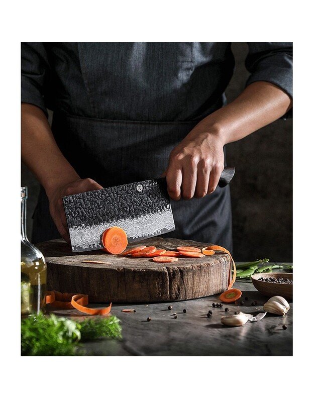 Damasko plieno peilis Kamazaki Cleaver Knife, KZ51KN, 18 cm, NEMOKAMAS PRISTATYMAS! 4