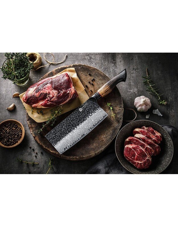 Damasko plieno peilis Kamazaki Cleaver Knife, KZ51KN, 18 cm, NEMOKAMAS PRISTATYMAS! 3