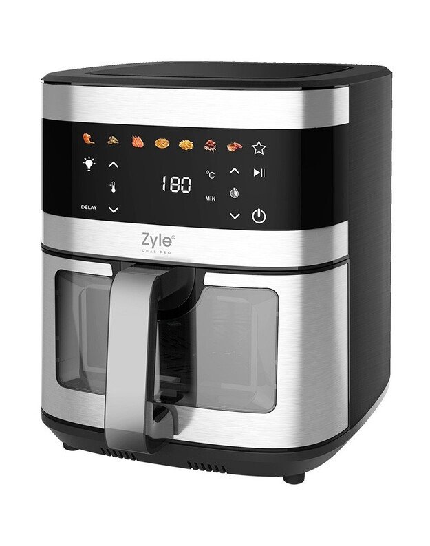 Karšto oro gruzdintuvė Zyle Dual Pro su dvigubu kaitinimo elementu, ZY796AF, 2000 W, 9 l