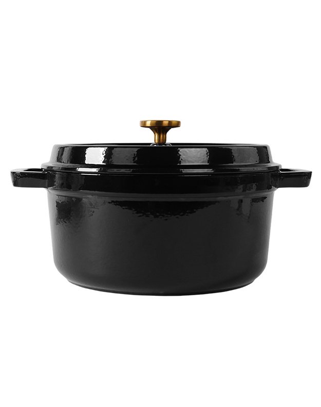 Apvalus emaliuotas ketaus puodas ZY01BKKI, 5l