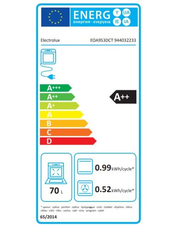 Orkaitė ELECTROLUX EOA9S3DC 