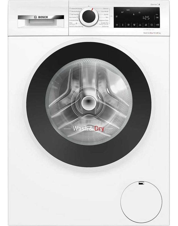 Bosch WNG2540LSN Serie 6 skalbyklė-džiovyklė, 10,5/6 kg, 1400 aps./min., balta