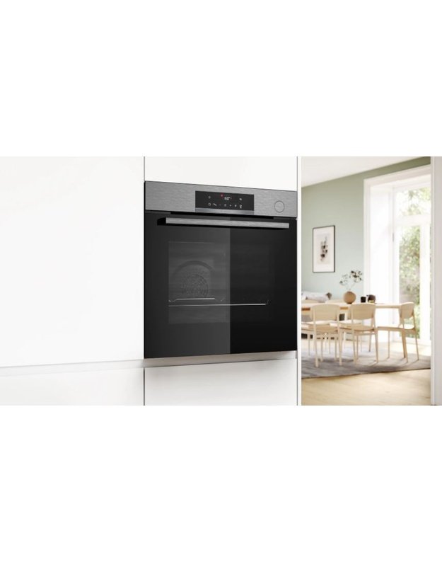 Bosch HRG572ES3 Serie 4 įmontuojama orkaitė su garų funkcija, 71 l, Air Fry, AutoPilot 15, pirolizė, A+