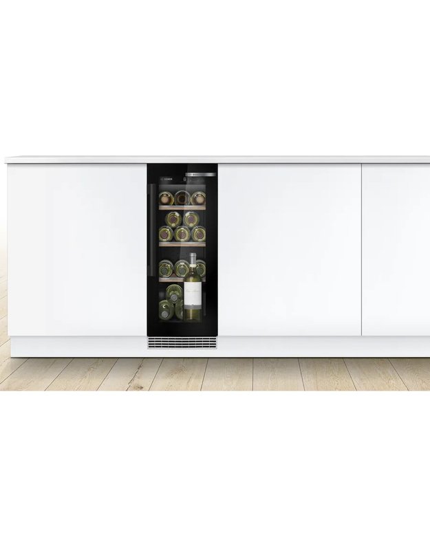 Bosch KUW20VHF0 Serie 6 įmontuojamas vyno šaldytuvas, 21 butelis, 5–20 °C, LED apšvietimas, UV filtras