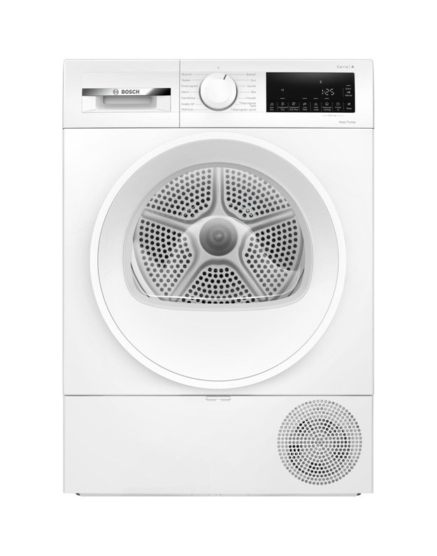 Bosch WQA24200SN Serie 4 džiovyklė su šilumos siurbliu, 8 kg, AutoDry, 40 min. programa, D klasė
