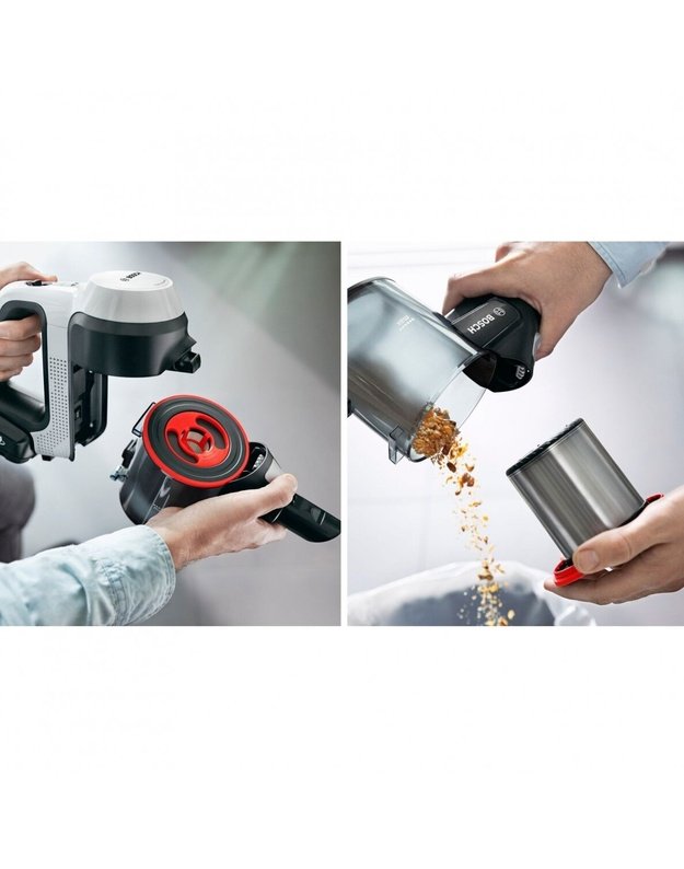Bosch BBS711W Unlimited 7 belaidis dulkių siurblys, 18 V, 3,0 Ah, iki 40 min., Flex Tube, baltas