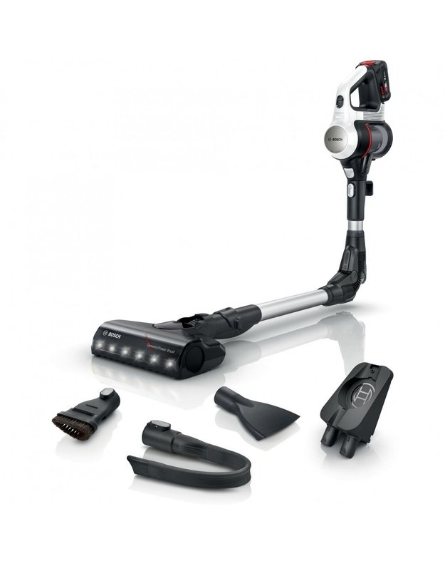 Bosch BBS711W Unlimited 7 belaidis dulkių siurblys, 18 V, 3,0 Ah, iki 40 min., Flex Tube, baltas