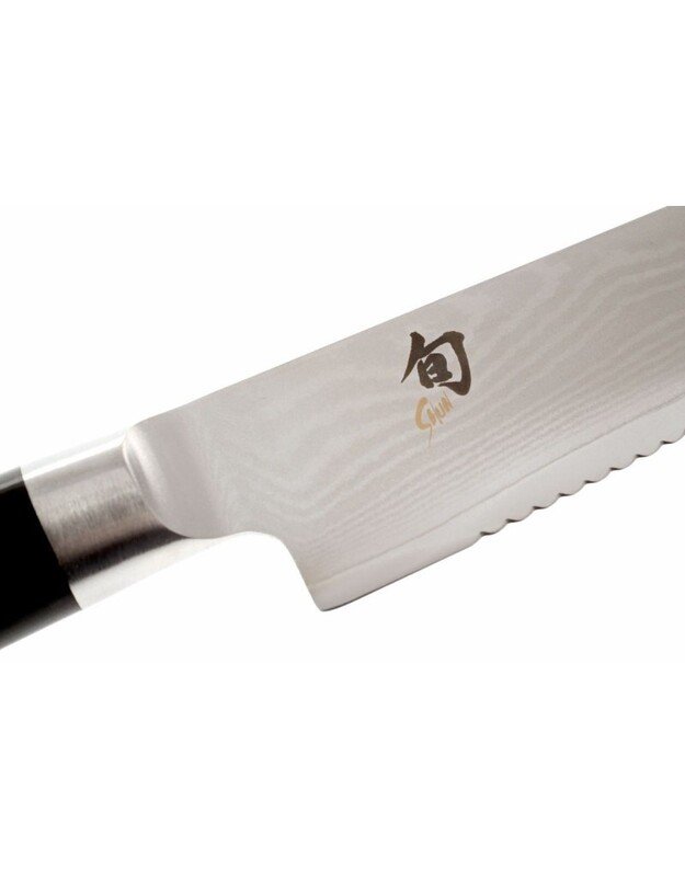 Damasko plieno peilis KAI Shun Classic Serrated Utility Knife 6" DM-0722 pjaustymo peilis, 15 cm ašmenys