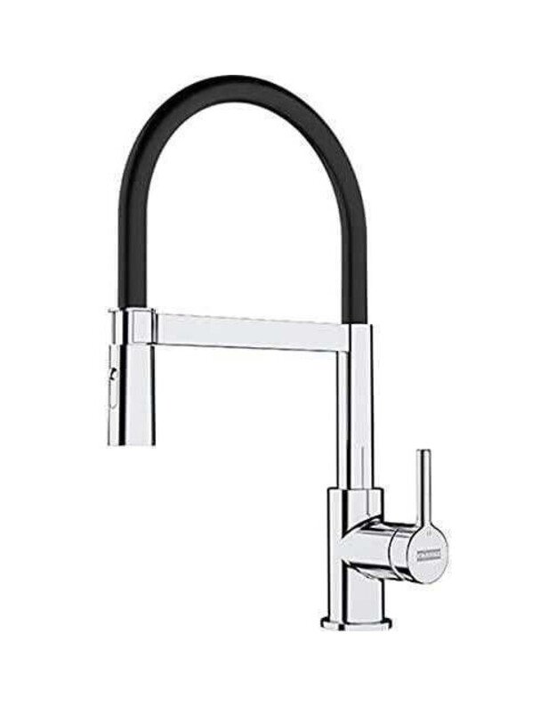 Maišytuvas Franke Lina SemiPro 115.0626.085, juodas/chromas, su ištraukiamu dušeliu 115.0626.085