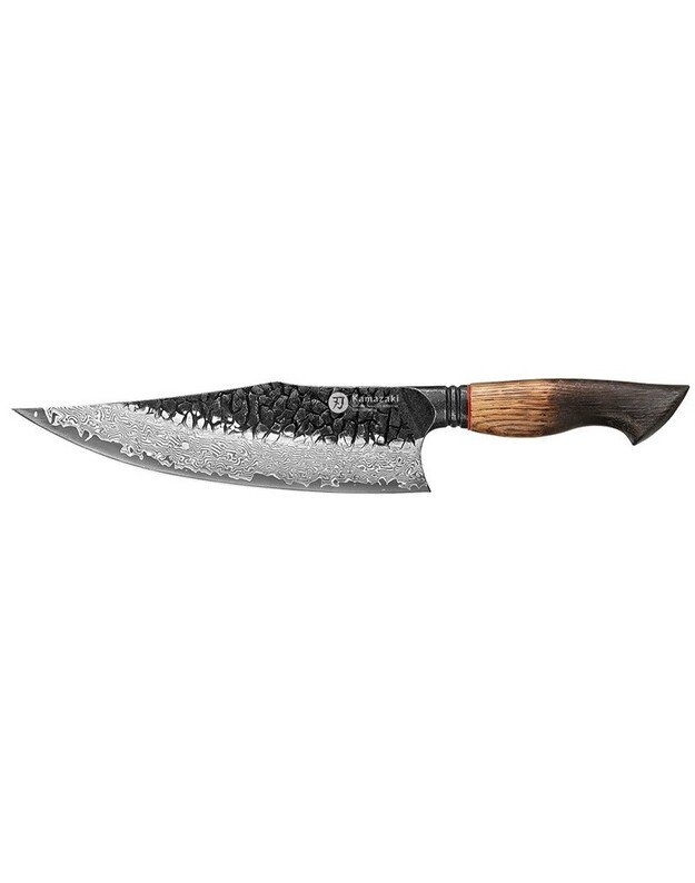 Damasko plieno peilis Kamazaki Chef Knife, KZ50KN, 22 cm, NEMOKAMAS PRISTATYMAS!