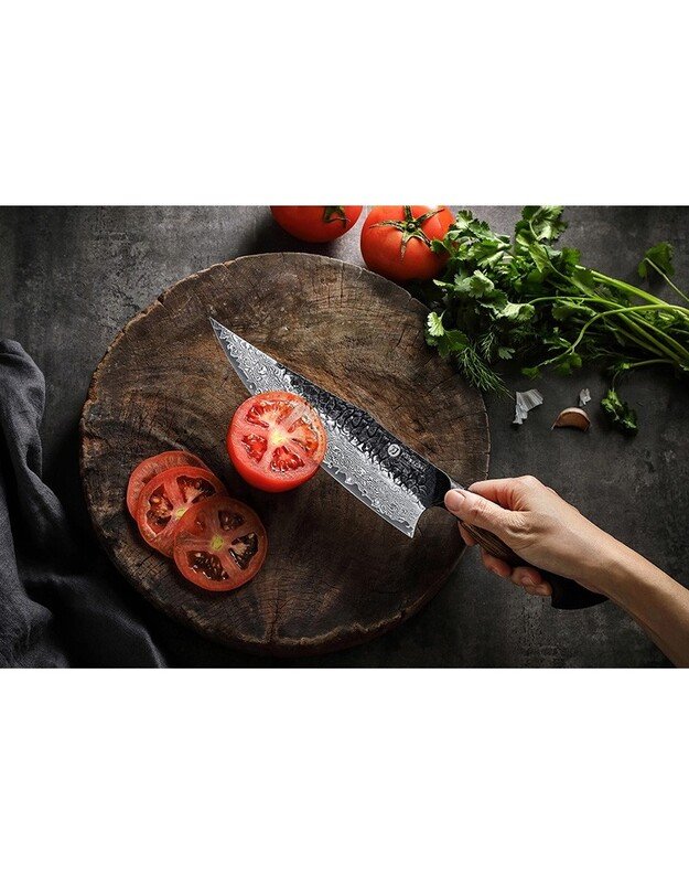 Damasko plieno peilis Kamazaki Chef Knife, KZ50KN, 22 cm, NEMOKAMAS PRISTATYMAS! 1