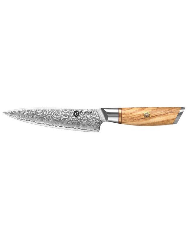 Damasko plieno peilis Kamazaki Utility Knife KZ39KN, 13 cm, NEMOKAMAS PRISTATYMAS!