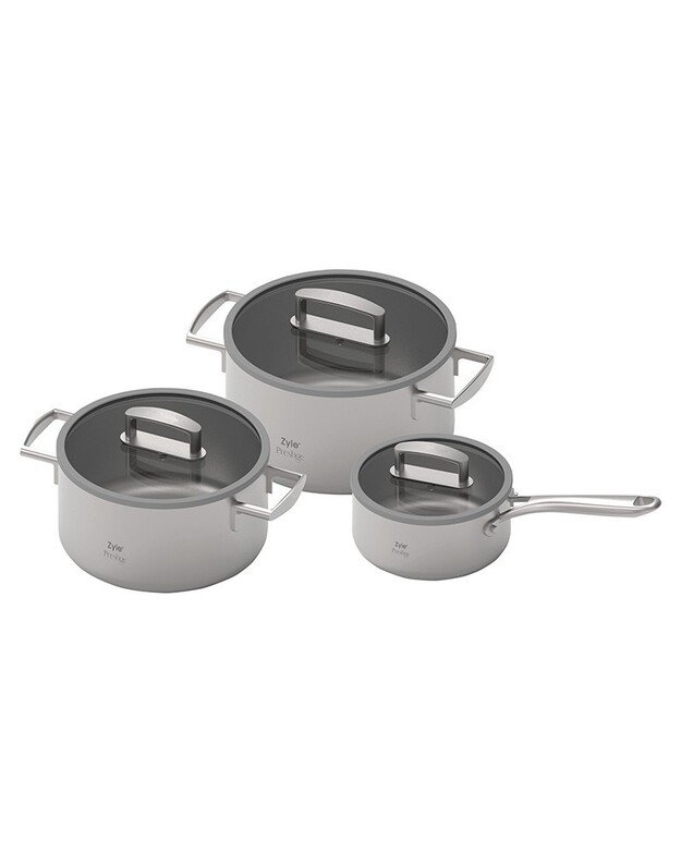 Nerūdijančio plieno puodų rinkinys Zyle Prestige ZY1700PS, 3 vnt.