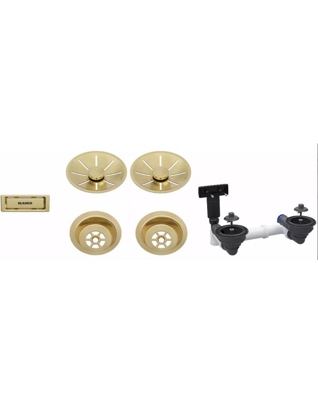 Priedai BLANCO Waste fitting set 2x3,5'' gold, 207439