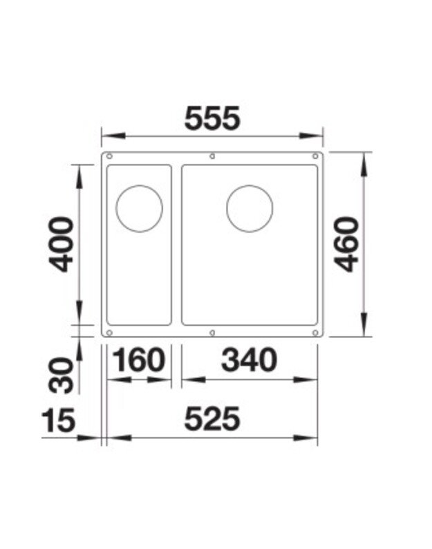 Plautuvė BLANCO SUBLINE 340/160-U, antracitas, 527813 2