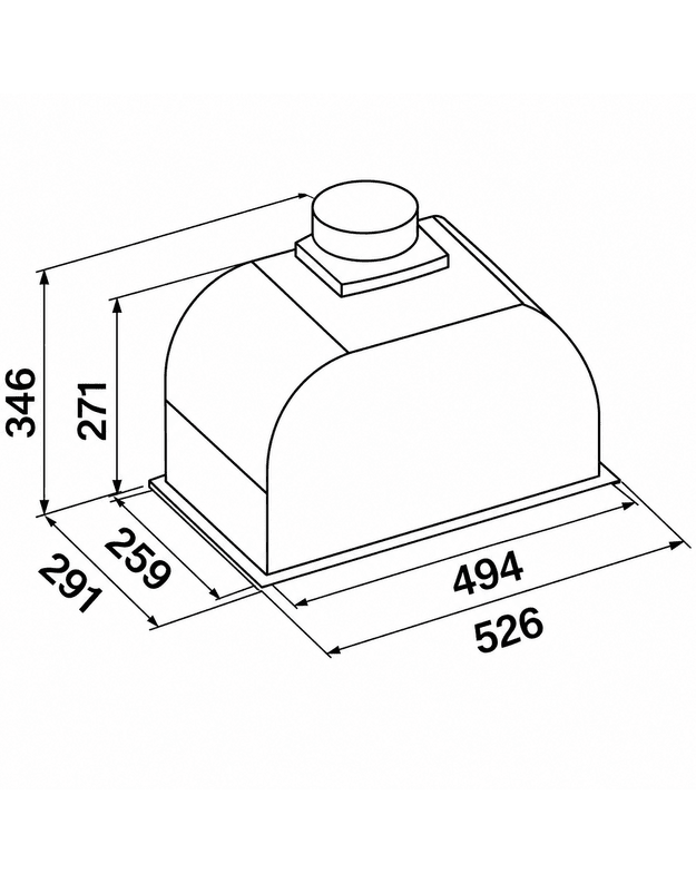 Falmec Built-in Max Evo 50 įmontuojamas gartraukis, 50 cm, 600 m³/h klasės, juodas
