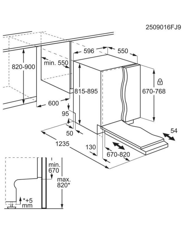 AEG GI7212A2SN 7000 WaterSavings įmontuojama indaplovė, 60 cm, 14 komplektų, A klasė, 42 dB, AquaSave, Wi-Fi