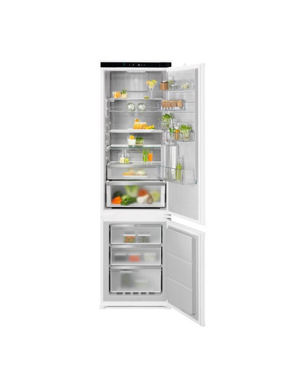 Electrolux E8MNGD19S 800 serijos įmontuojamas šaldytuvas su šaldikliu, 188 cm, 253 l, TwinTech® No Frost, GreenZone+, D klasė