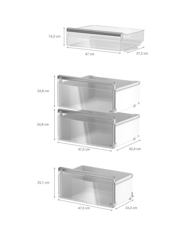 Bosch KSN36VWEG Serie 4 laisvai pastatomas šaldytuvas, 402 l, VitaFresh XXL 0 °C, Flex Interior, E klasė, baltas