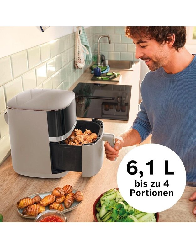 Bosch MAF462C0 Serie 4 karšto oro gruzdintuvė, 6,1 l, 2050 W, Dual Heating, 40–200 °C, 9 programos, Dark Cream