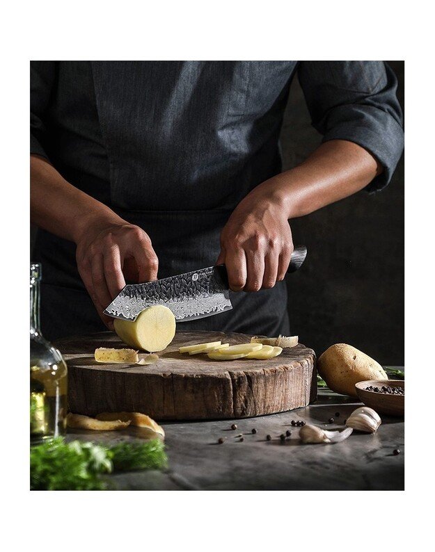 Damasko plieno peilis Kamazaki Santoku Knife, KZ49KN, 19 cm, NEMOKAMAS PRISTATYMAS! 5