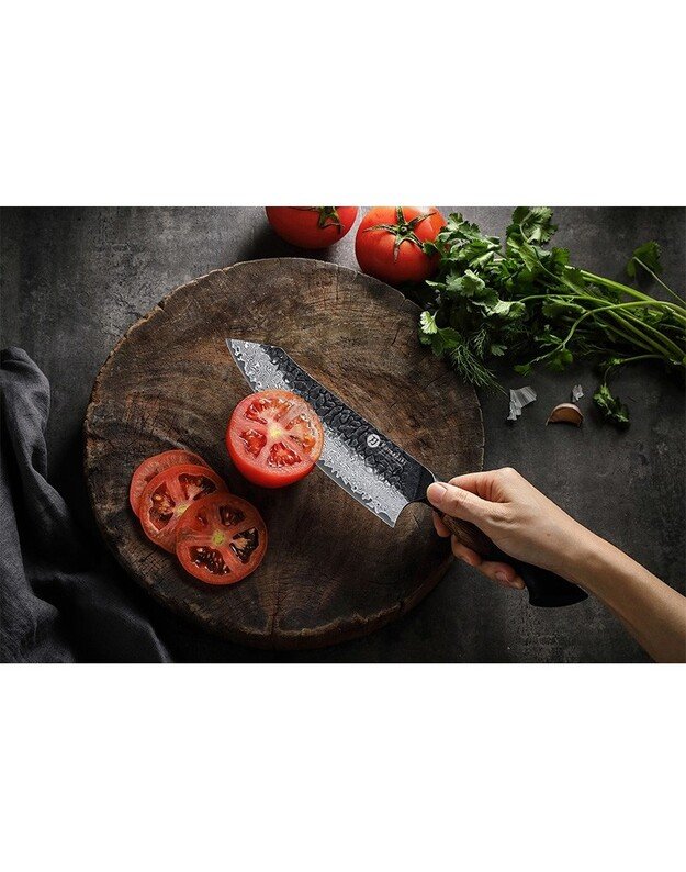 Damasko plieno peilis Kamazaki Santoku Knife, KZ49KN, 19 cm, NEMOKAMAS PRISTATYMAS! 1