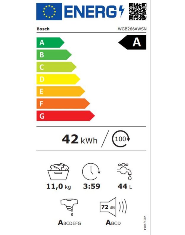 Skalbimo mašina Bosch WGB266AWSN 4
