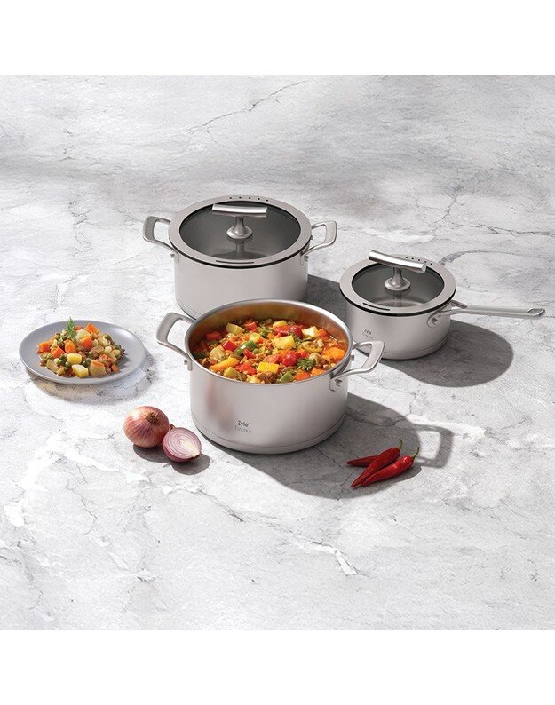 Nerūdijančio plieno puodų rinkinys Zyle Essence ZY1500PS, 3 vnt. 1