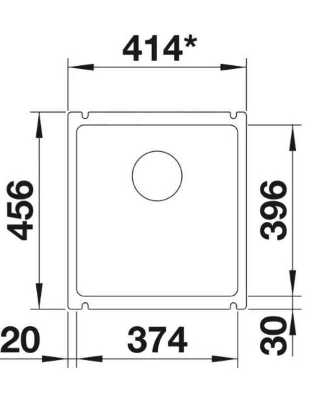 Keramikinė plautuvė Blanco SUBLINE 375-U, 516035, balta blizgi