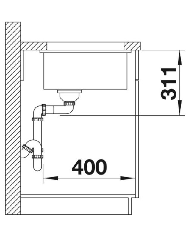 Keramikinė plautuvė Blanco SUBLINE 375-U, 516035, balta blizgi