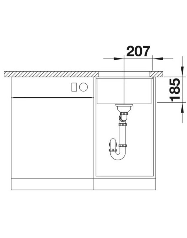 Keramikinė plautuvė Blanco SUBLINE 375-U, 516035, balta blizgi
