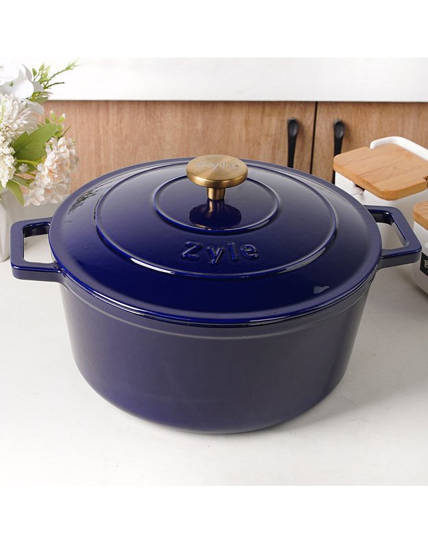 Apvalus emaliuotas ketaus puodas ZY020BLKI ,6 l