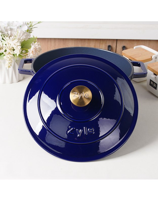 Apvalus emaliuotas ketaus puodas ZY020BLKI ,6 l