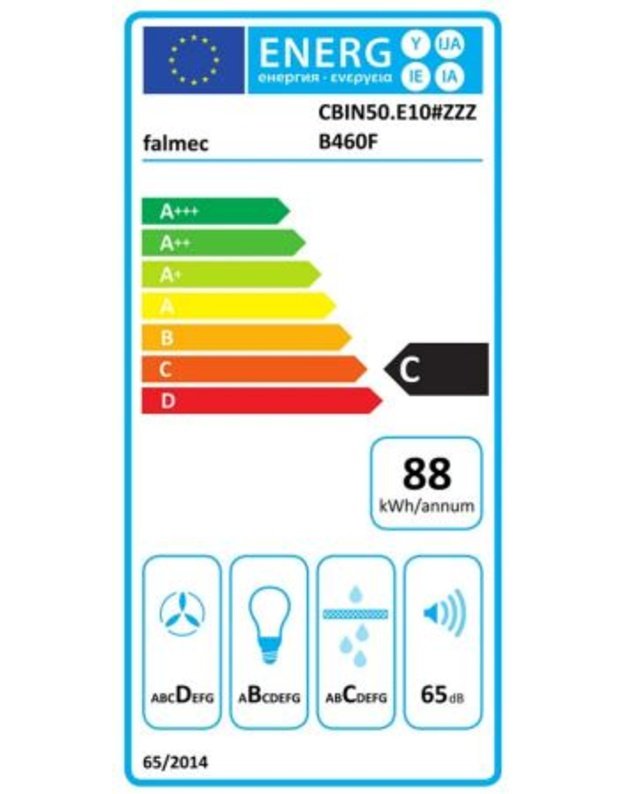 Falmec Built-in Max Evo 50 įmontuojamas gartraukis, 50 cm, 600 m³/h klasės, matalo