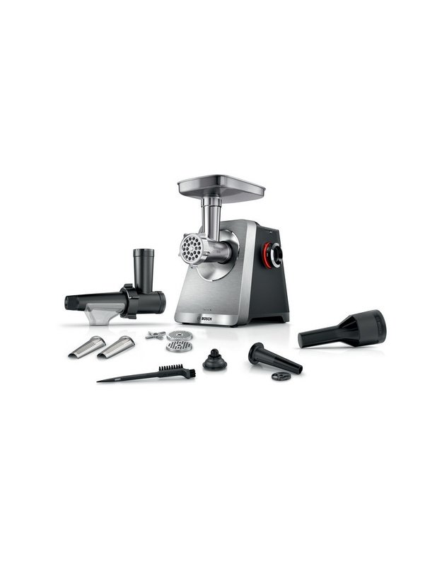 Bosch MFWS835M Serie 8 MultiPower mėsmalė su vaisių ir daržovių sulčiaspaude, 2500 W, nerūdijančio plieno