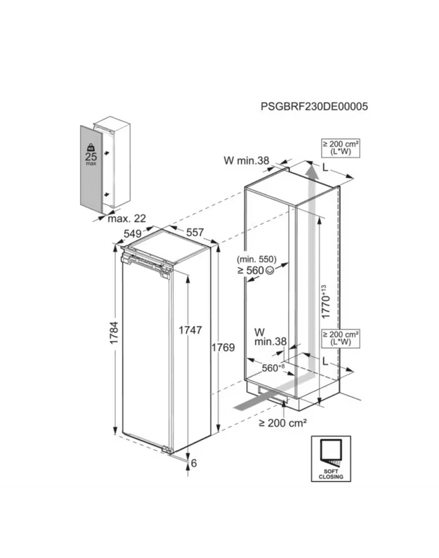 AEG TK9CS181DC 9000 serijos įmontuojamas šaldytuvas su LongFresh 0° ir Cooling 360°, 274 l, D klasė