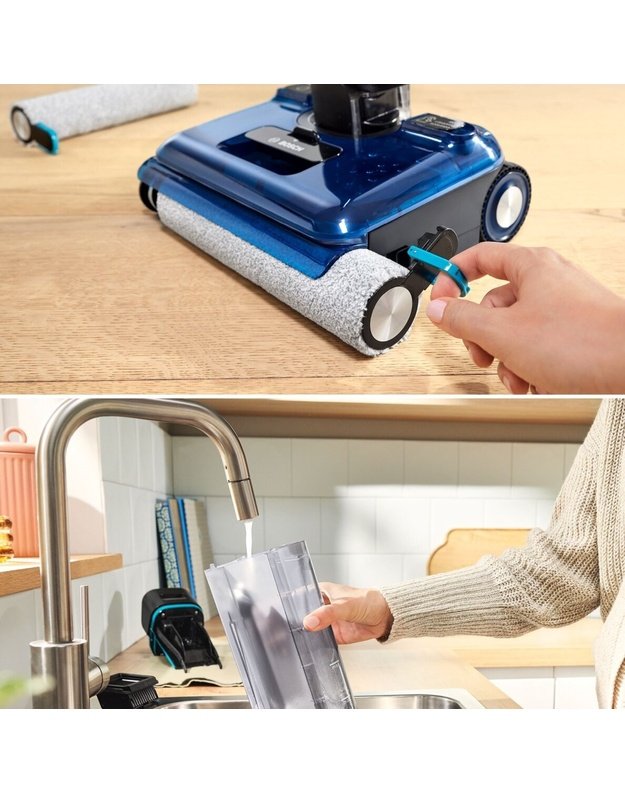 Bosch BHF61BM Serie 6 OneFlow grindų plovimo siurblys, 24 000 Pa, automatinis ploviklio dozavimas, 180° konstrukcija