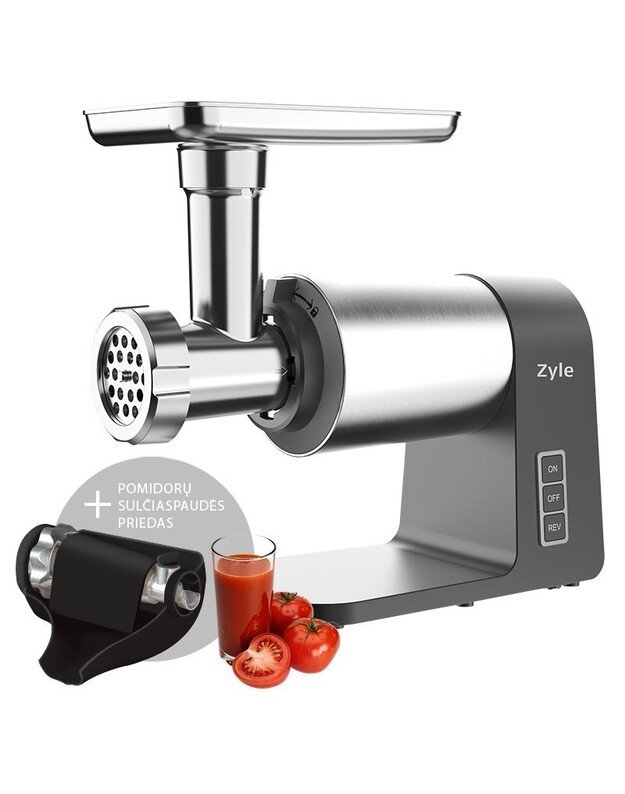 Elektrinė mėsmalė Zyle ZY192TMG su pomidorų sulčiaspaudės priedu, 2000 W